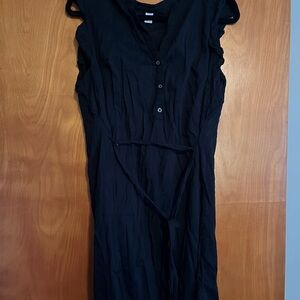 Old Navy Black Button-Front Midi Dress
